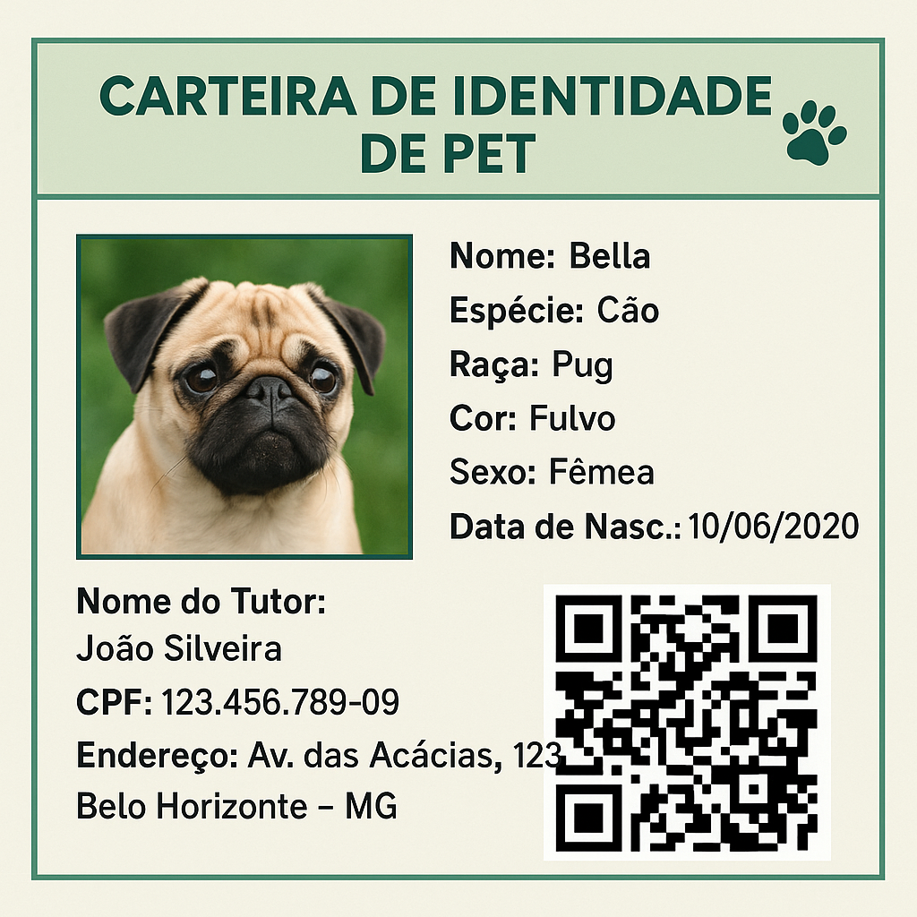 Carteira de identidade para animais