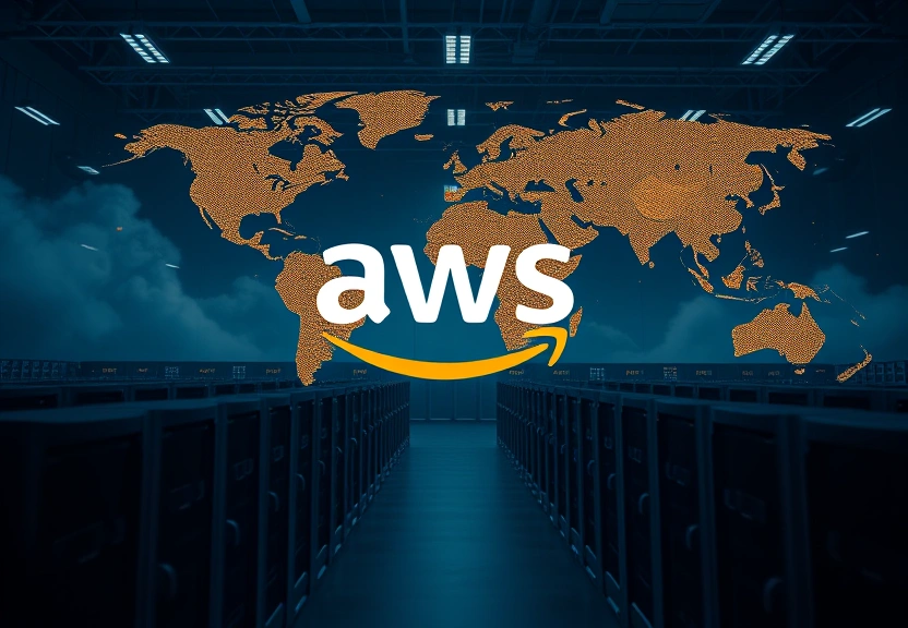 Representação visual de AWS: a nuvem da Amazon apresenta instabilidade e afeta sites em todo o mundo.