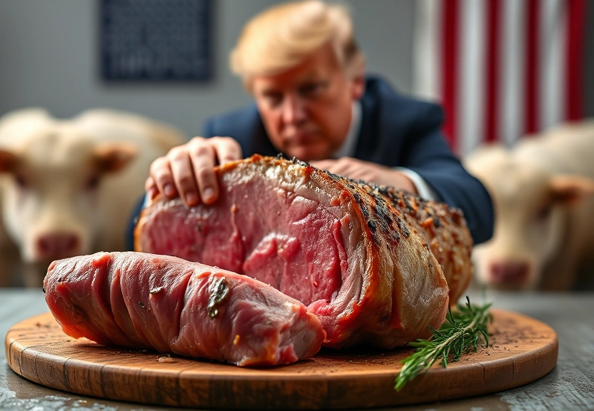 Representação visual de Plano de Trump para importar carne argentina irrita fazendeiros dos EUA