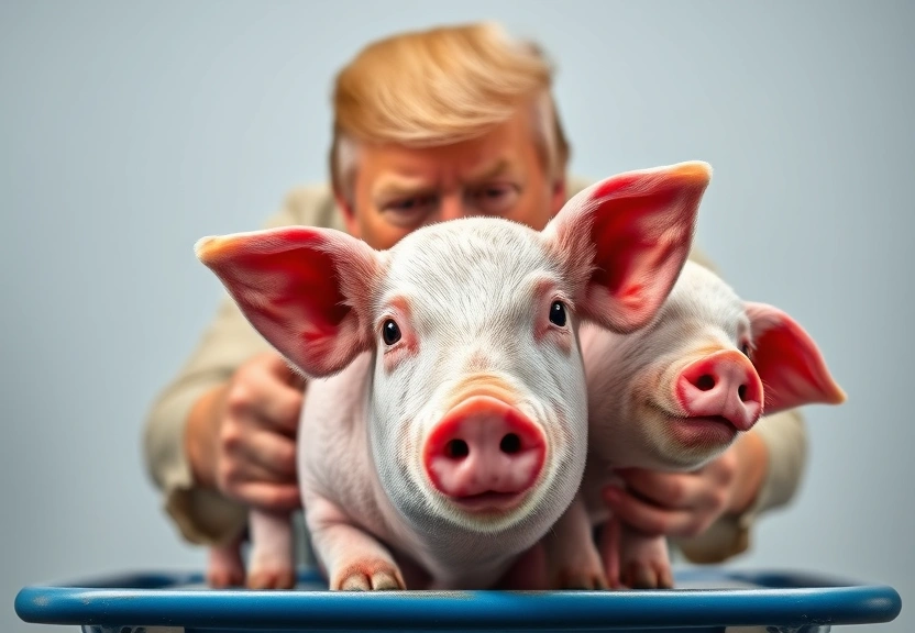 Representação visual de Trump aumenta para 80 mil toneladas a cota de importação de carne bovina da Argentina com imposto reduzido.